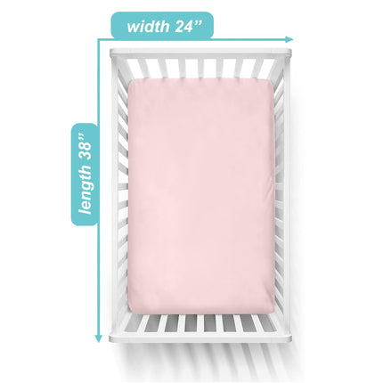 American Baby Company Fitted Mini-Crib Sheet, 100% Natural Supreme Cotton Jersey Knit, Pink, Soft Breathable, for Girls