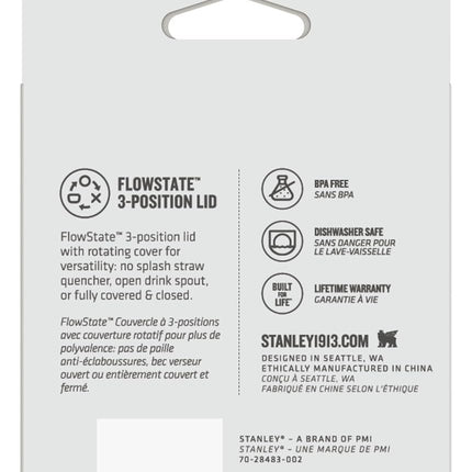 Stanley Quencher Tumbler Lid 40 oz | Twist on Flowstate 3-Position Lid Replacement for Tumbler with Handle | Accessory fits Stainless Steel Drinking Cup | BPA-Free | Clear