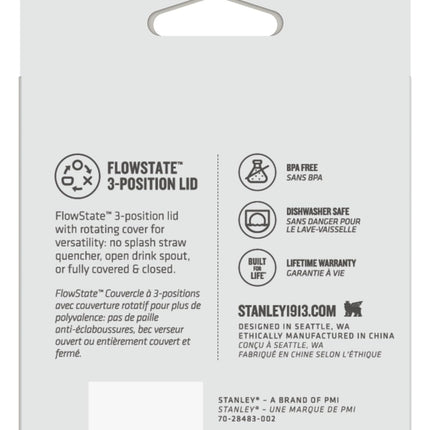 Stanley Quencher Tumbler Lid 40 oz | Twist on Flowstate 3-Position Lid Replacement for Tumbler with Handle | Accessory fits Stainless Steel Drinking Cup | BPA-Free | Clear