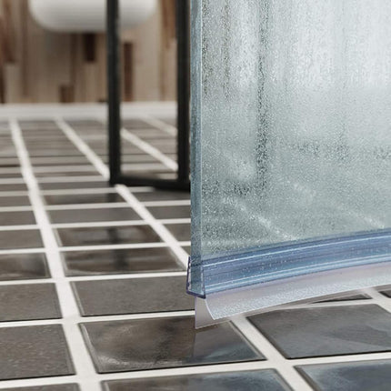 Cozylkx Frameless Shower Door Bottom Seal with Drip Rail 3/8" Thick Glass 27.5" Long Sweep - Glass Door Seal Strip Stop Shower Leaks