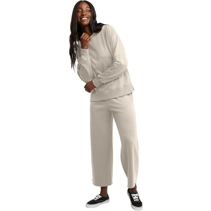 Hanes womens Originals French Terry Sweatshirt, Lightweight Fleece Pullover Sweatshirt, Available in Plus, Natural, 3X