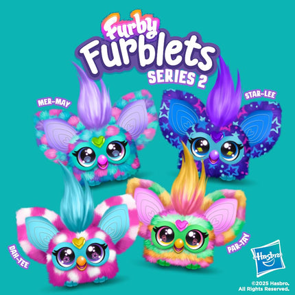 Furby Furblets Star-Lee Mini Electronic Plush Toy, Orange, White, Black