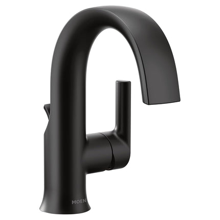 Moen S6910BL Doux One-Handle High Arc Laminar Stream Bathroom Faucet, Matte Black