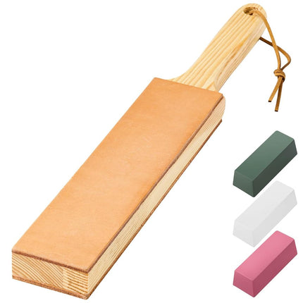 ANGERSTONE Double Side Leather Strop for Knife Sha