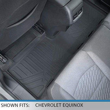 SMARTLINER Tapis de sol sur mesure 2 rangées et tapis de coffre noirs pour Chevrolet Equinox 2018-2019