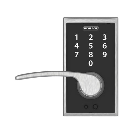 Schlage Touch Century Lock with Merano Lever (Satin Chrome) FE695 CEN 626 MER