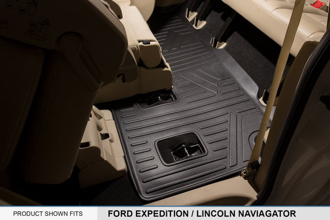 SMARTLINER Car Mats Floor Mats 3rd Row Liner Black Compatible with 07-17 Expedition ELNavigator L (with 2nd Row Bench Seat or 2nd Row Console)