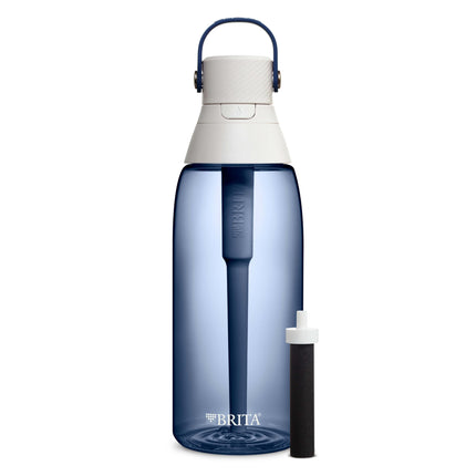 Botella de agua Brita aislada con filtro y pajita, reutilizable, plástico sin BPA, diseño Night Sky, 1 litro