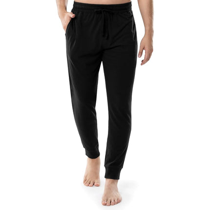 Fruit of the Loom Men's Jersey Knit Jogger Sleep Pant (1 and 2 Packs) - Black - 2X Tall