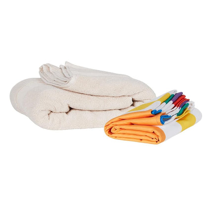 Dock & Bay Beach Towel - Quick Dry, Sand Free - Compact, Lightweight - 100% Recycled - Includes Bag - Summer - Rainbow Skies - Extra Large (200x90cm, 78x35)