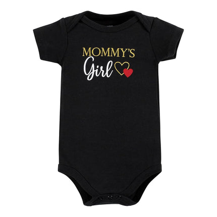 Bodies en coton pour bébé Hudson Baby, fille maman rouge noir, 6-9 mois