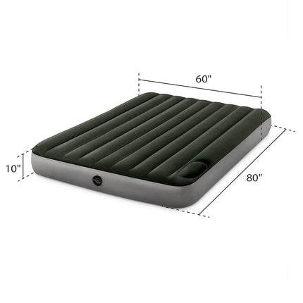 Intex Dura-Beam Standard Series Downy Airbed with Built-in Foot Pump, Queen