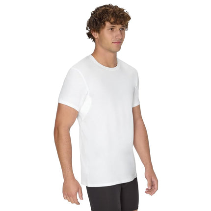 Hanes Men's Undershirt, Underarm Sweat Blocking Tee, White Crewneck T-Shirt, 3-Pack, White, XL