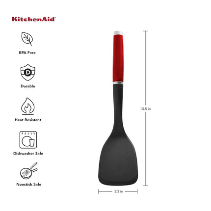 KitchenAid Classic Solid Turner, Black, 13.5X 3.3 Inch