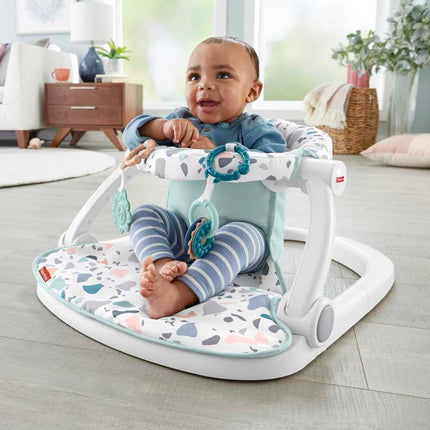 Fisher-Price Portable Baby Chair Sit-Me-Up Floor Seat with Removable Newborn Activity Toys & Pacific Pebble Machine Washable Pad