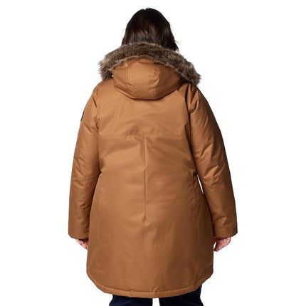 Columbia Women's Suttle Mountain Long Insulated Jacket, 2024 Camel Brown, 2X Plus, Camel Brown, 2X