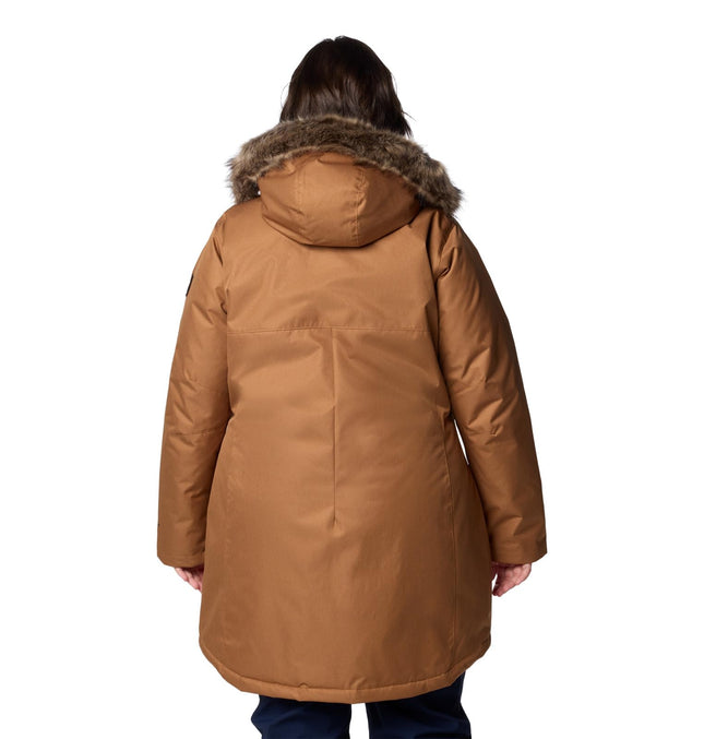 Columbia Women's Suttle Mountain Long Insulated Jacket, 2024 Camel Brown, 2X Plus, Camel Brown, 2X