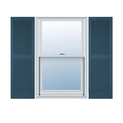 Ekena Millwork LL1C12X02400BD 12" W x 24" H Open Shutters with Center Slits Lifetime Vinyl Top with Fastener (Pair) Bordeaux