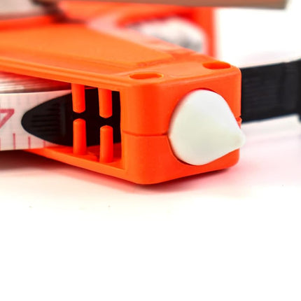 QWORK 1/2" x 100' Fiberglass Tape Measure, 2 Packs Engineer's Open Four-arm Frame Design Versatile Folding End Hook Reel Dual Sided Measure, Orange