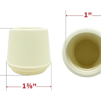 Shepherd Hardware 8755E 1-Inch Inside Diameter Rubber Leg Tips, 24-Pack, White, 1 Inch