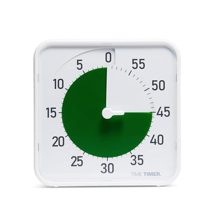 Time Timer Original Medium 19 x 19 cm Visual Countdown Timer - Medium 60-Minute Quiet Classroom Timer for Emotional Regulation, Focus, Quiet Transitions, ADHD, Autism - (White, Green)