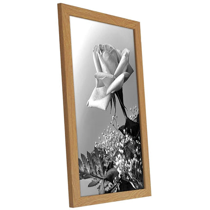Americanflat 12x18 Poster Frame in Oak with Polished Plexiglass - Horizontal and Vertical Formats with Included Hanging Hardware