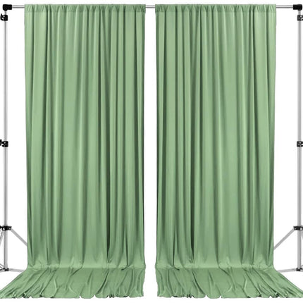 AK Trading CO. 10 feet x 10 feet Sage IFR Polyester Backdrop Drapes Curtains Panels with Rod Pockets - Wedding Ceremony Party Home Window Decorations