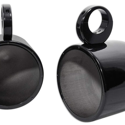 (2) Rockville RKL80MB 8" 900 Watt Marine Wakeboard LED Tower Speakers in Black