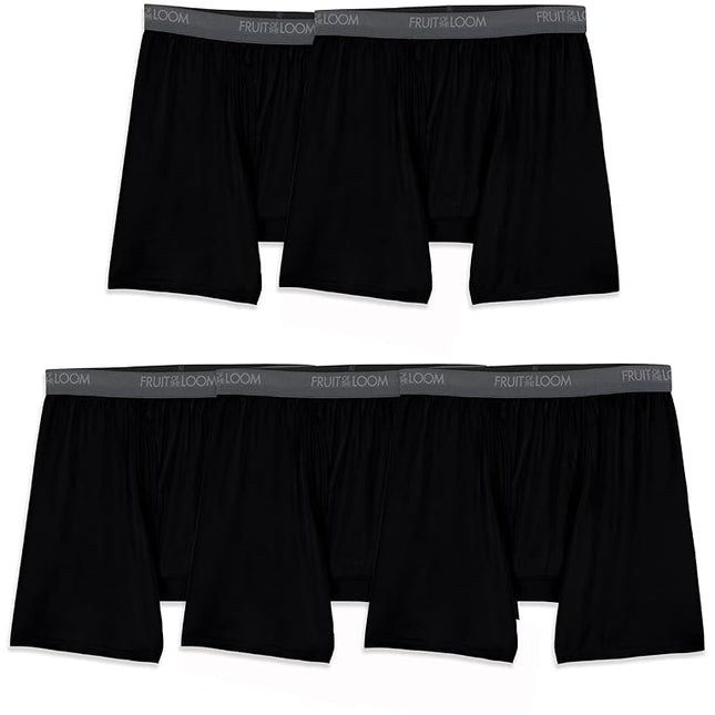 Fruit of the Loom Men's Microfiber Boxer Briefs (Size XXL), Assorted, XX-Large