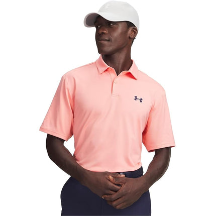 Under Armour Mens Matchplay Polo Short Sleeve Posh Pink/Navy XXL