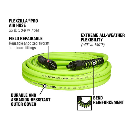 Flexzilla HFZP3835YW2 air Hose, 3/8" (inches) x 35' (feet)