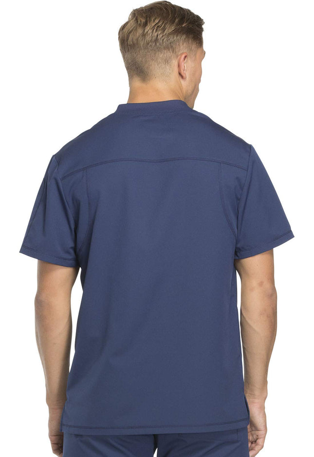 Dickies Dynamix Men Scrubs Top Tuckable V-Neck DK610, Navy, Large