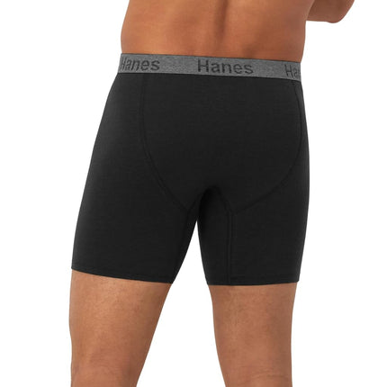 Hanes Men's Underwear Boxer Briefs Or Long, 3 Pairs, No-Ride-up Stretch-Cotton, Regular Leg Assorted, S (Pack of 3)