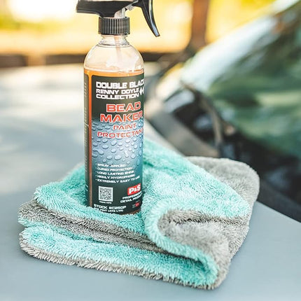 The Rag Company - The Liquid8r - Absorbent 70/30 Blend Microfiber Drying Towel for Cars, Trucks, SUVs, Safe for Detailing + Scratch Free, Twist Loop, 1100gsm, 16in x 16in, Aqua Blue/Grey (2-Pack)