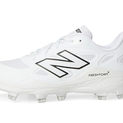 New Balance Women's Fresh Foam Velo V4 Molded Softball Shoe, White/Black, 5