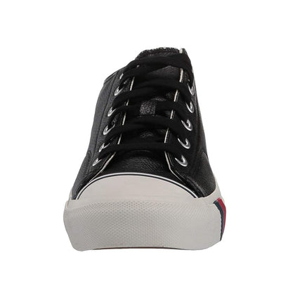 Keds Men's Royal Lo Lace Up Fashion Sneaker, Black Leather, 3 UK