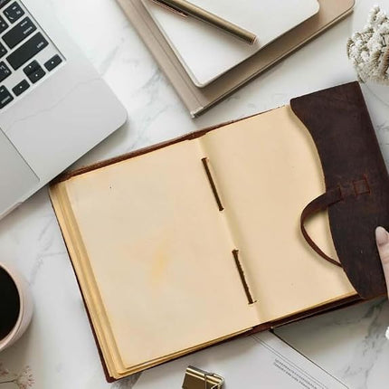 LEATHER VILLAGE Leather Bound Journal (7 inches X 5 inches, CHOCOLATE BROWN)