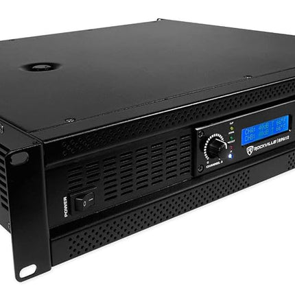 Rockville RPA16 10000W Peak/3000W RMS 2 Channel Power Amplifier, High Output, Bridgeable, LED Indicators, for DJs and Live Events