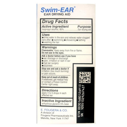 Swim-Ear Ear-Water Drying Aid, 1 fl oz (29.57 ml