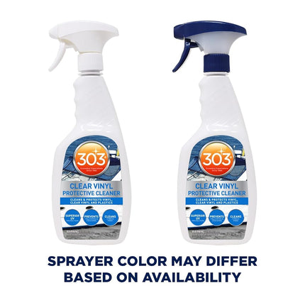 303 Marine Clear Protective Cleaner - Cleans and Protects Vinyl and Plastics, Provides Superior UV Protection, Prevents Yellowing and Cracking, 32oz (30215) Packaging May Vary