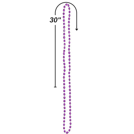 Amscan 395801.14 Accesorios, Collares de Cuentas, Artículos para Fiestas, Morado, 30" 50 unidades