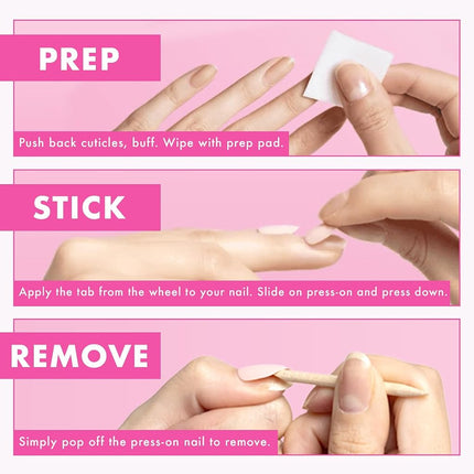 Olive & June Effects Super Stick Mani Press On Nails | Extra Short Round | No Glue Needed | 32 Tab Nails in 16 Sizes | Non-Toxic Tabs | Easy On-Off Non-Damaging Realest Look | 7-Day Wear |Cloud Chrome