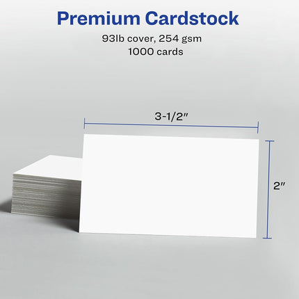 Avery Printable Business Cards, Inkjet Printers, 1,000 Cards, 2 x 3.5, Clean Edge, Heavyweight (8870)