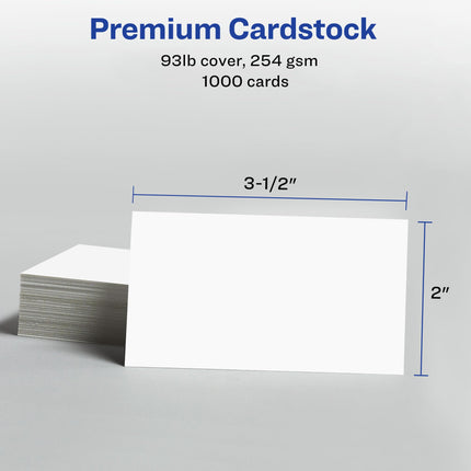 Avery Printable Business Cards, Inkjet Printers, 1,000 Cards, 2 x 3.5, Clean Edge, Heavyweight (8870)