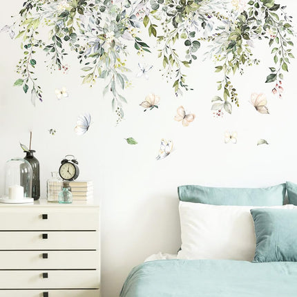 CNUSER 3D Wall Stickers DIY Green Plants Leaves Fl