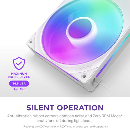 NZXT F280 RGB Core - 280mm Single-Frame RGB Fan Unit - White