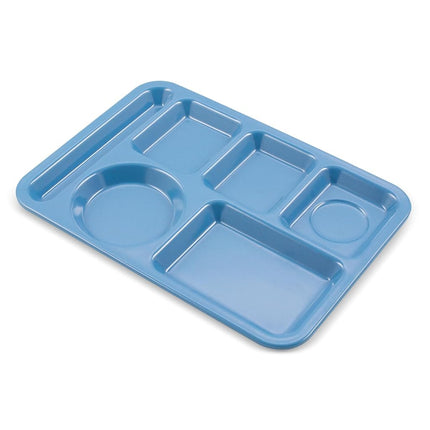 Carlisle 4398192 Left-Hand Heavy Weight 6-Compartment Cafeteria/Fast Food Tray, 10" x 14", Sandshade