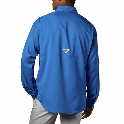 Columbia Camisa PFG Tamiami II de manga larga para hombre, Azul Vivo, Mediana