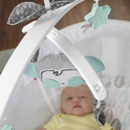Moisés colecho con movimientos suaves Fisher-Price Baby Sleeper con luces, música, vibraciones y móvil de juguete para recién nacidos de 0+ meses, modelo Sweet Snugamonkey