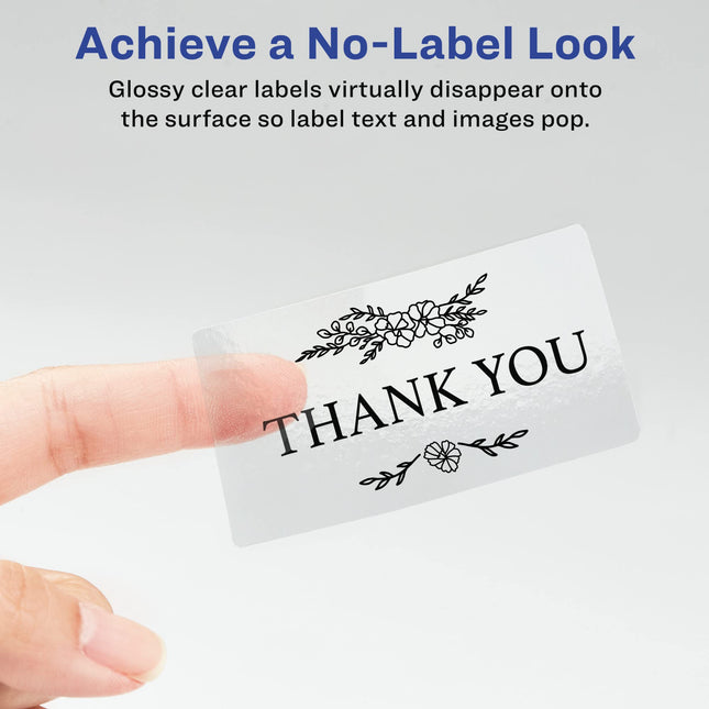 Avery Crystal Clear Address Labels for Laser & Inkjet Printers, 2" x 4", 100 Labels, 5 Packs (6522)